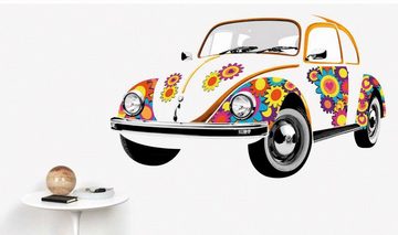 VW Collection by BRISA Wandtattoo Volkswagen Wandaufkleber, Selbstklebende Wanddekoration im bunten Käfer-Design