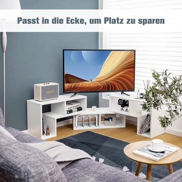 KOMFOTTEU TV-Schrank Eckregal 3-teilig, ausziehbar