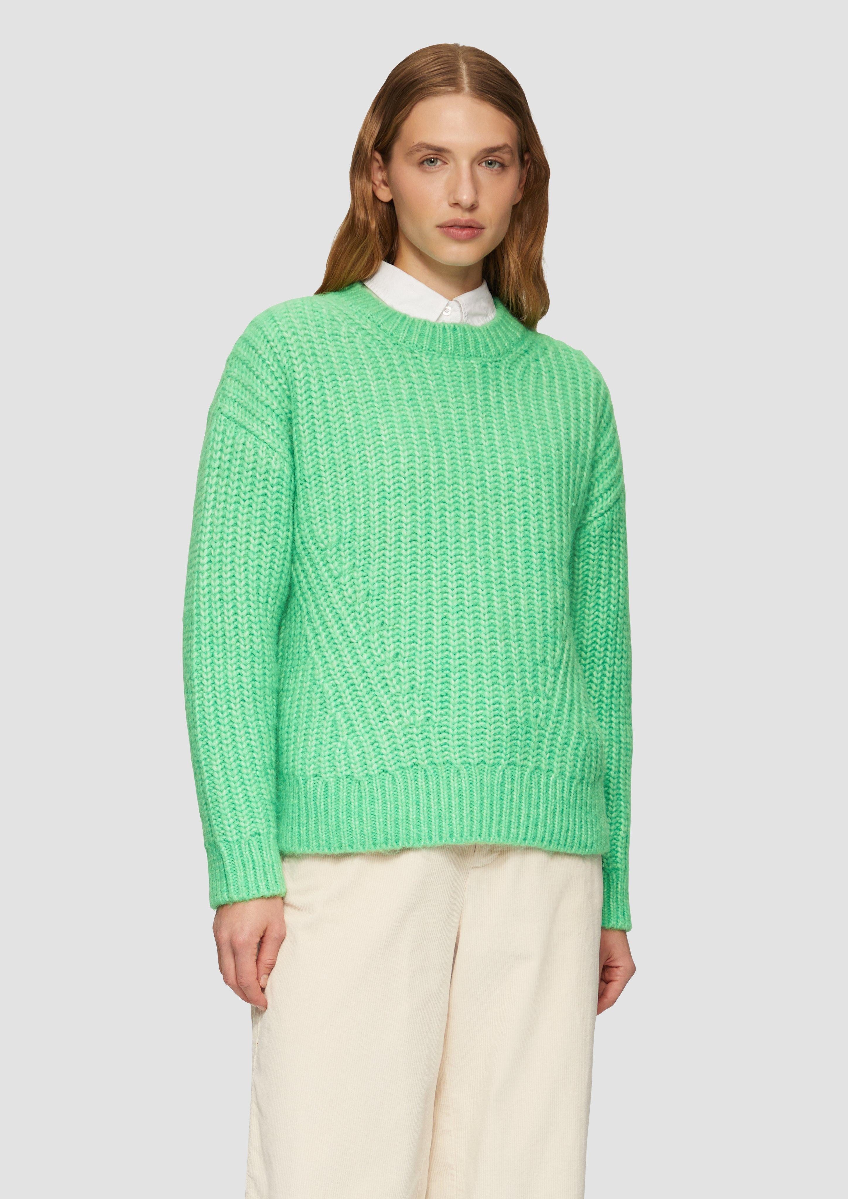 s.Oliver Strickpullover Weicher Grobstrickpullover mit überschnittenen günstig online kaufen