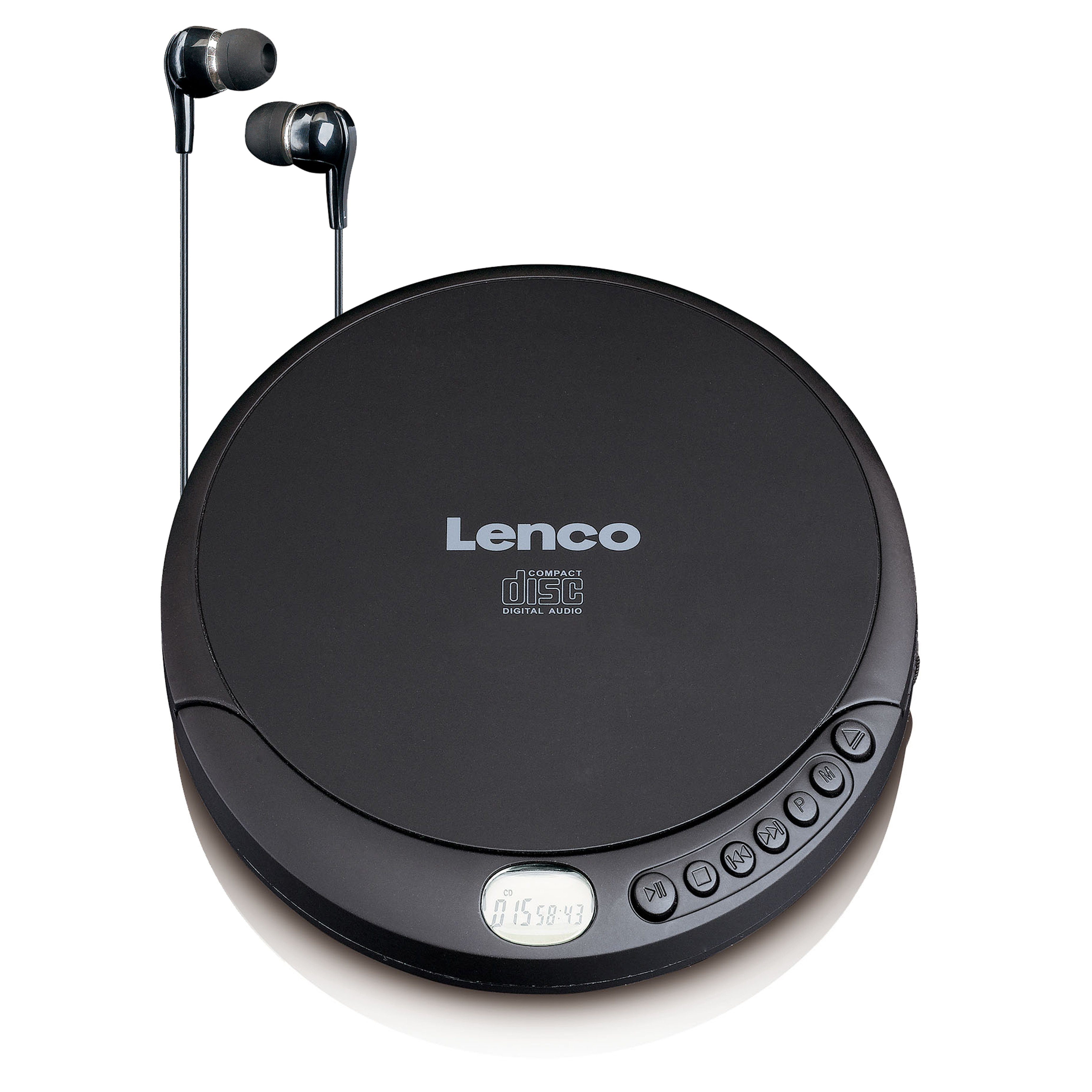 Lenco CD-010 CD-Player (Tragbarer CD-Spieler, LCD, inkl. Kopfhörer & USB-Kabel)