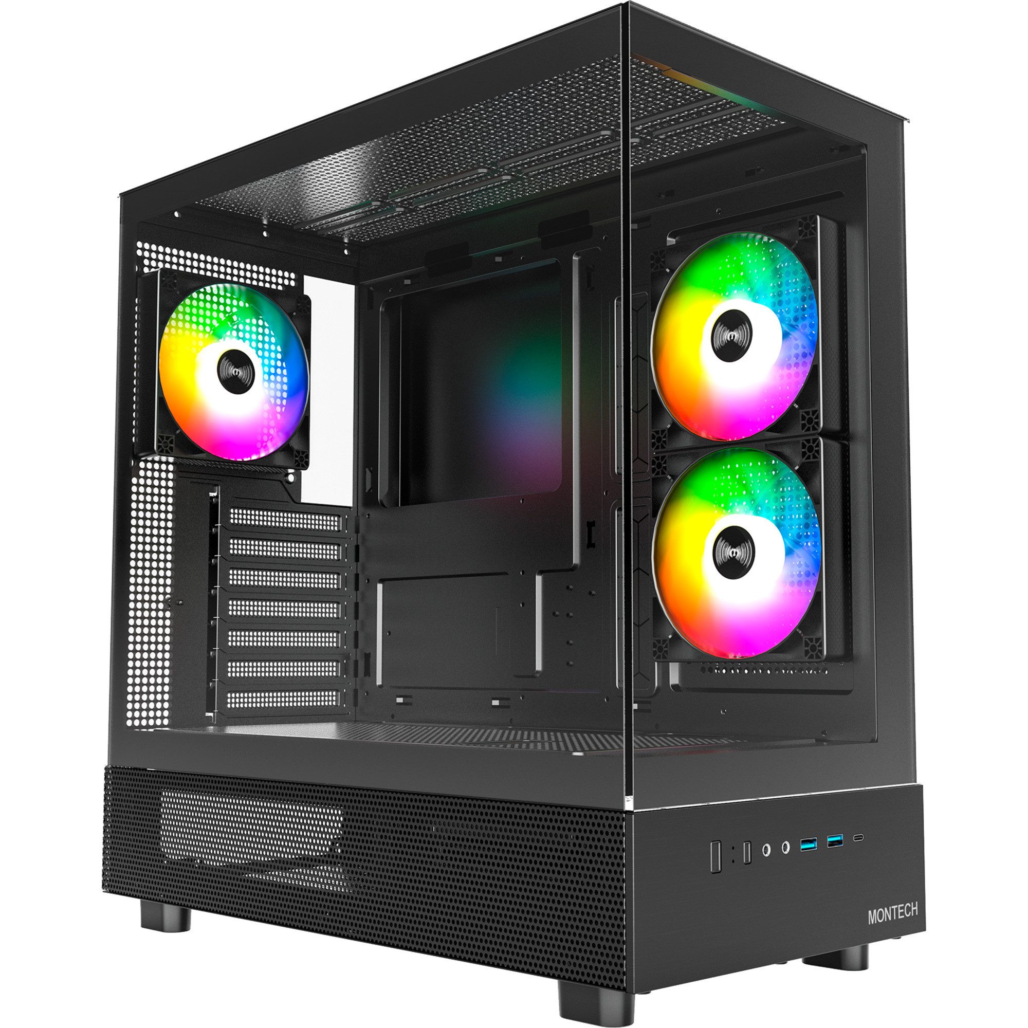 MONTECH PC-Gehäuse Montech XR, Tower-Gehäuse, (Tempered Glass x 2)