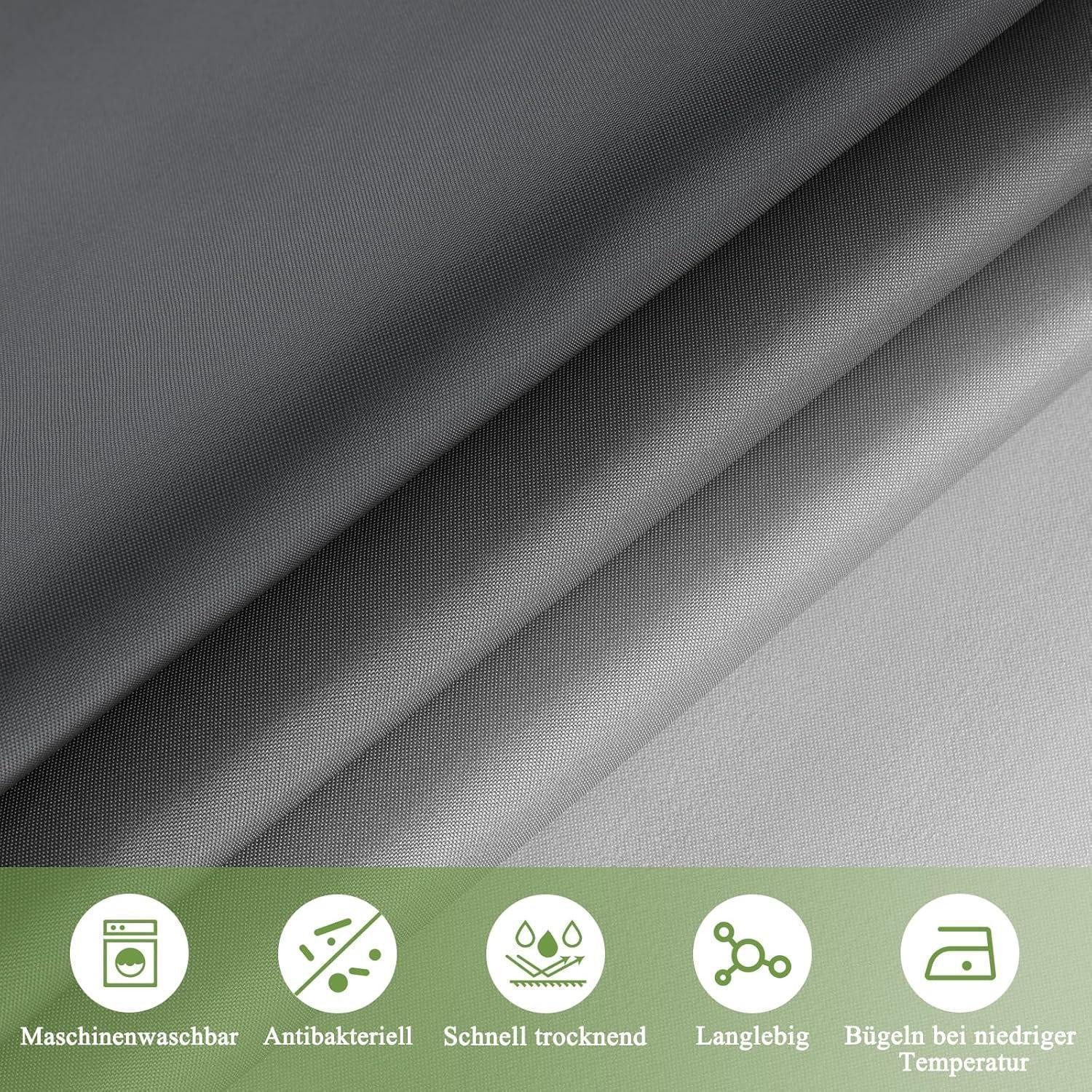 LuxusKollektion Duschvorhang Duschvorhang 180x190cm Textil Grau wasserdicht mit beschwertem Saum Breite 190 cm – Bild 2 von 5