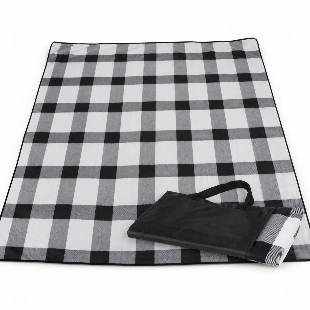 Picknickdecke 150 × 120 cm Fleece mit wasserfester Unterseite und Tragegriffen, PF Concept