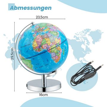 COSTWAY Globus, mit Licht, Sternbildkarte & Geografische Karte, φ23cm