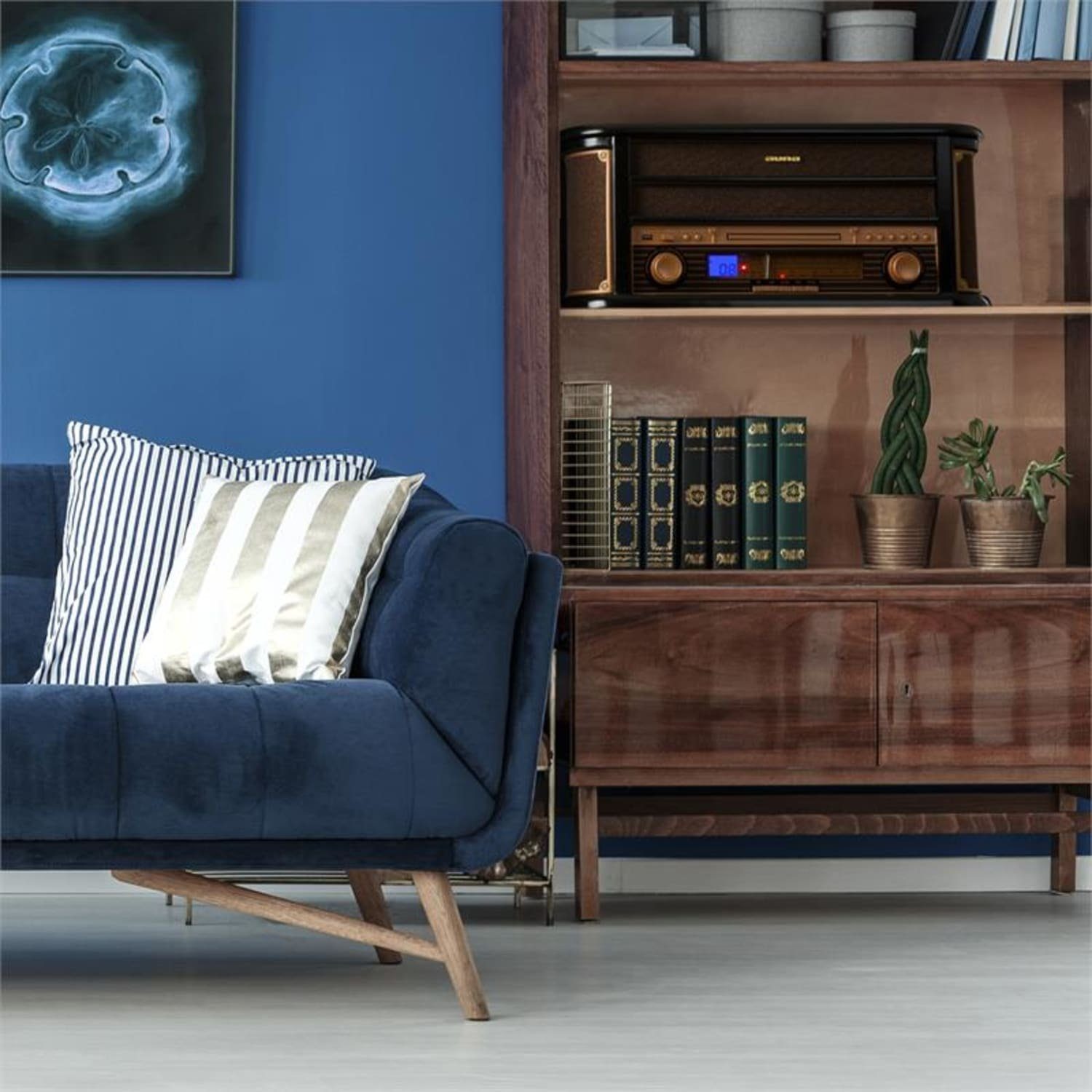 Auna Belle Epoque 1908 Plattenspieler (Riemenantrieb, Schallplattenspieler Retro mit Колонки Radio Vinyl Plattenspieler)