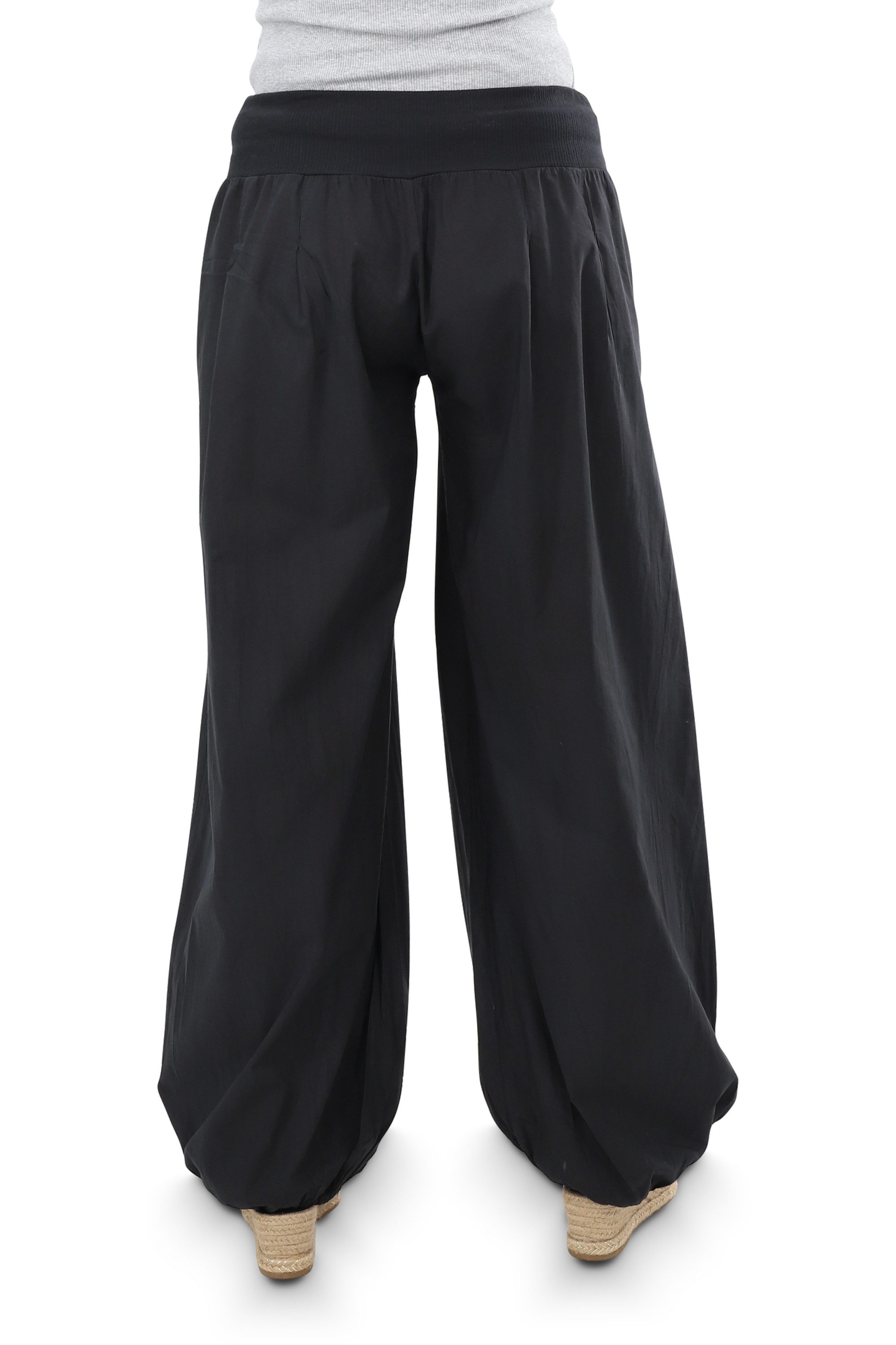 malito more than fashion Haremshose malito Damen Pumphose mit Holzzierknöpfen 23245H Pumphose Sommerhose locker und luftig Einheitsgröße