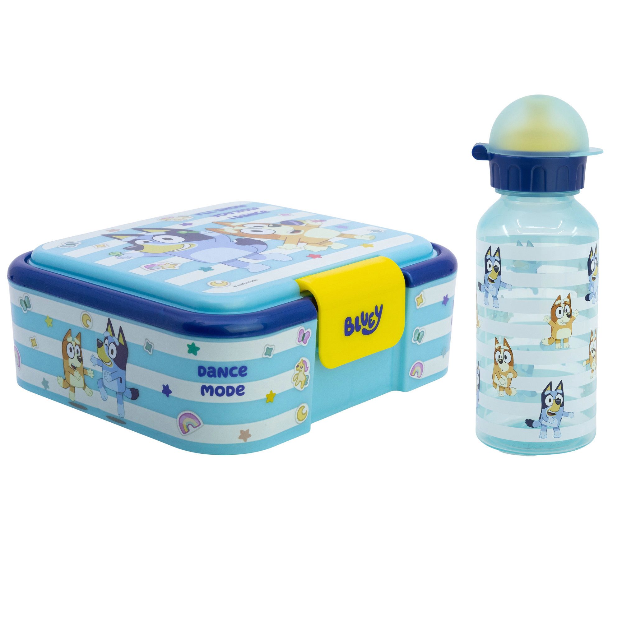 Bluey Lunchbox Bluey Bingo Kinder 2 teiliges Set XL Brotdose Trinkflasche 370 ml, (2-tlg., Spar-Set)