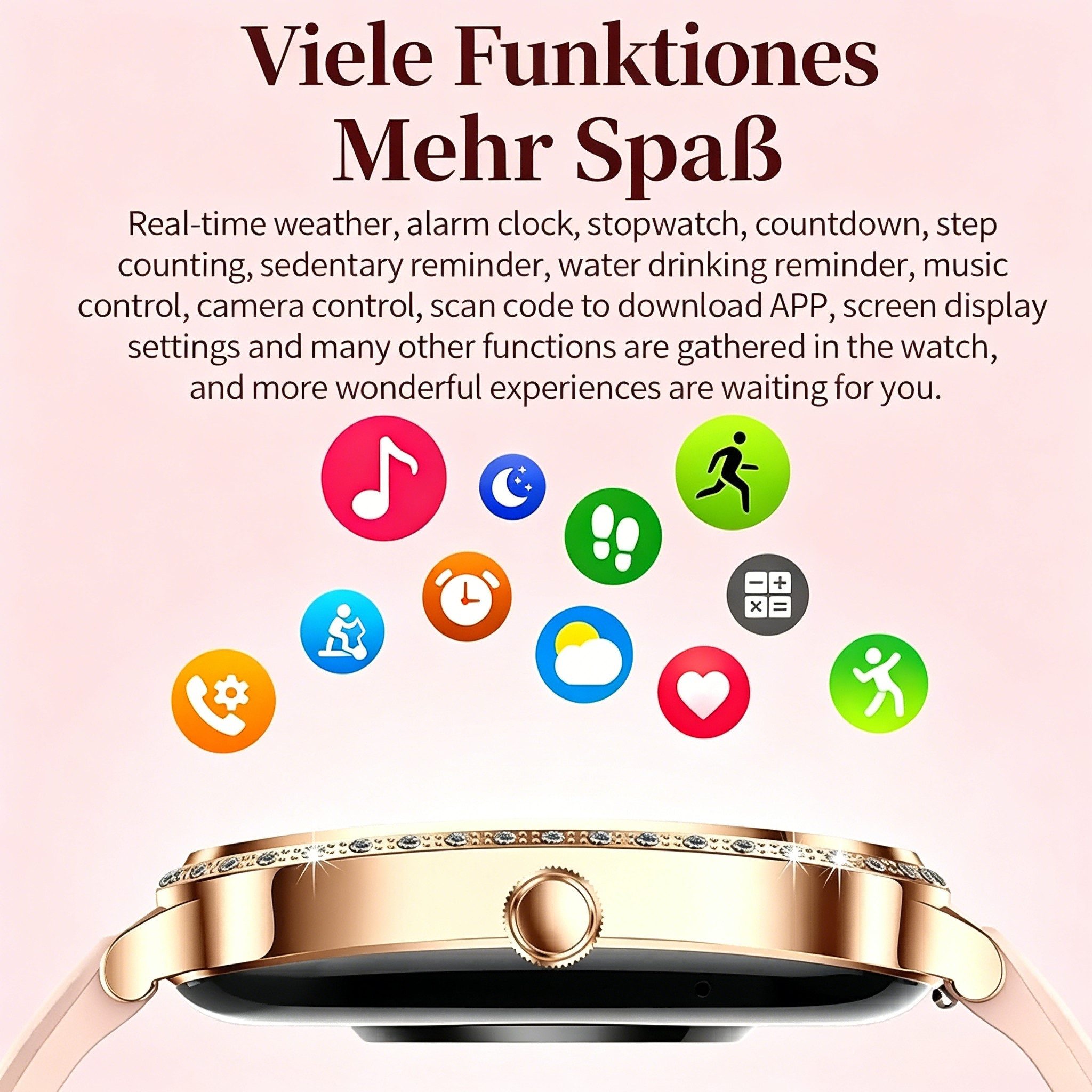 Forrlite Smartwatch Damen, Neueste Fitness Uhr mit Anruffunktion Smartwatch (4,45 cm/1,75 Zoll, iOS 9.0+ Android 5.1) IP68 Wasserdicht,Uhren Watch für Android IOS, Fitnessuhr Tracker mit Pulsmesser Schrittzähler Schlafmonitor