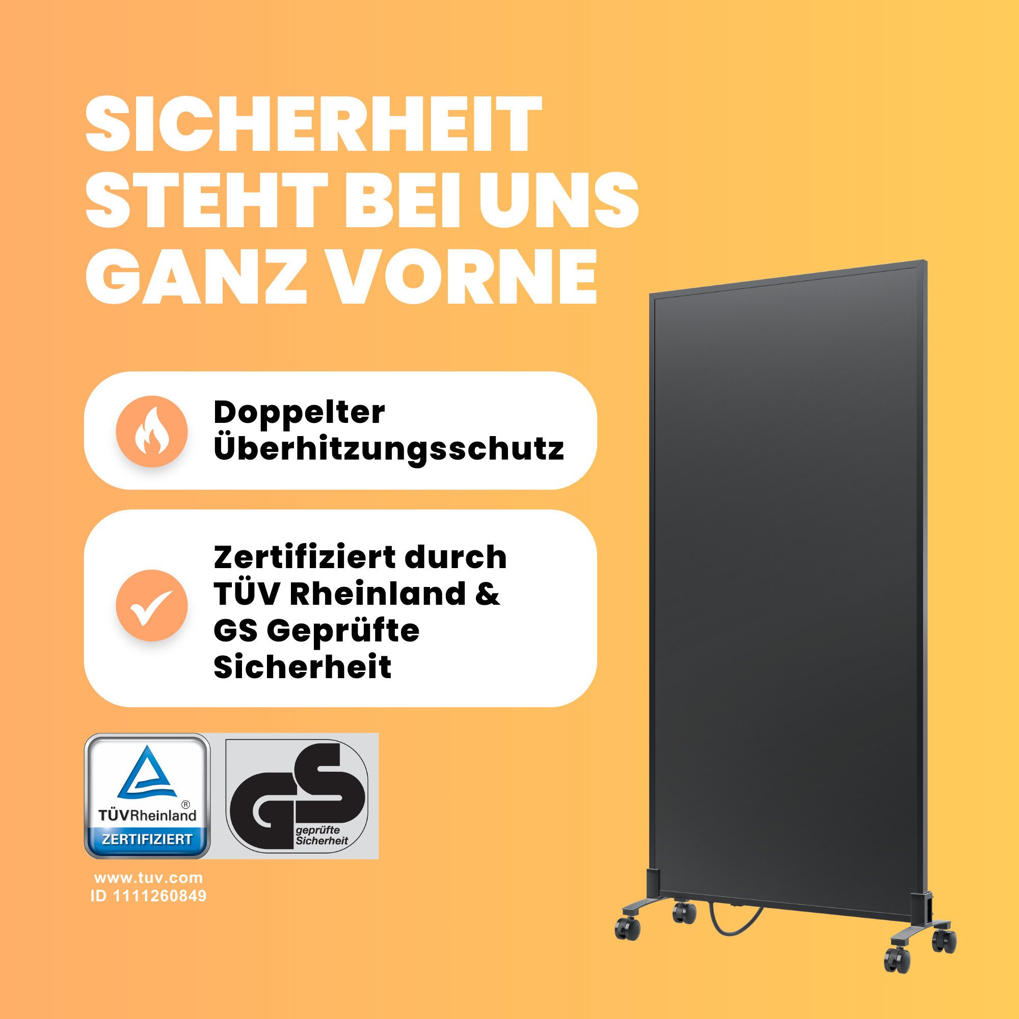 Bringer Infrarotheizung, inkl. Standfüße, 5 Jahre Garantie, TÜV günstig online kaufen