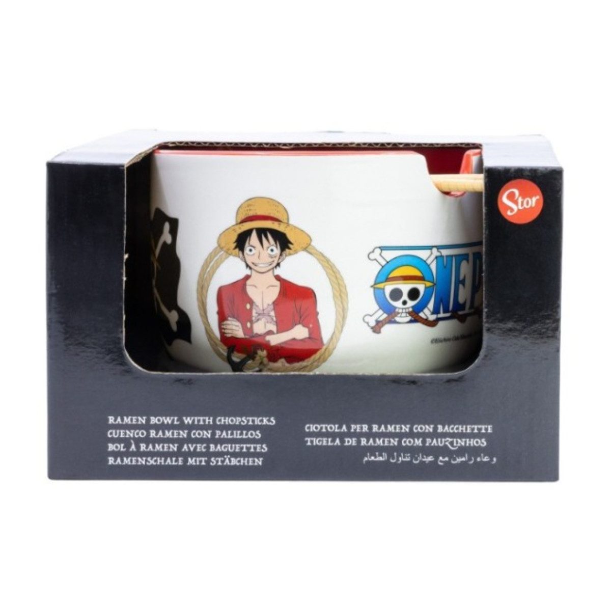 One Piece Schüssel Ramen Schüssel 2515 ml mit Stäbchen Geschenkbox, Keramik – Bild 4 von 5