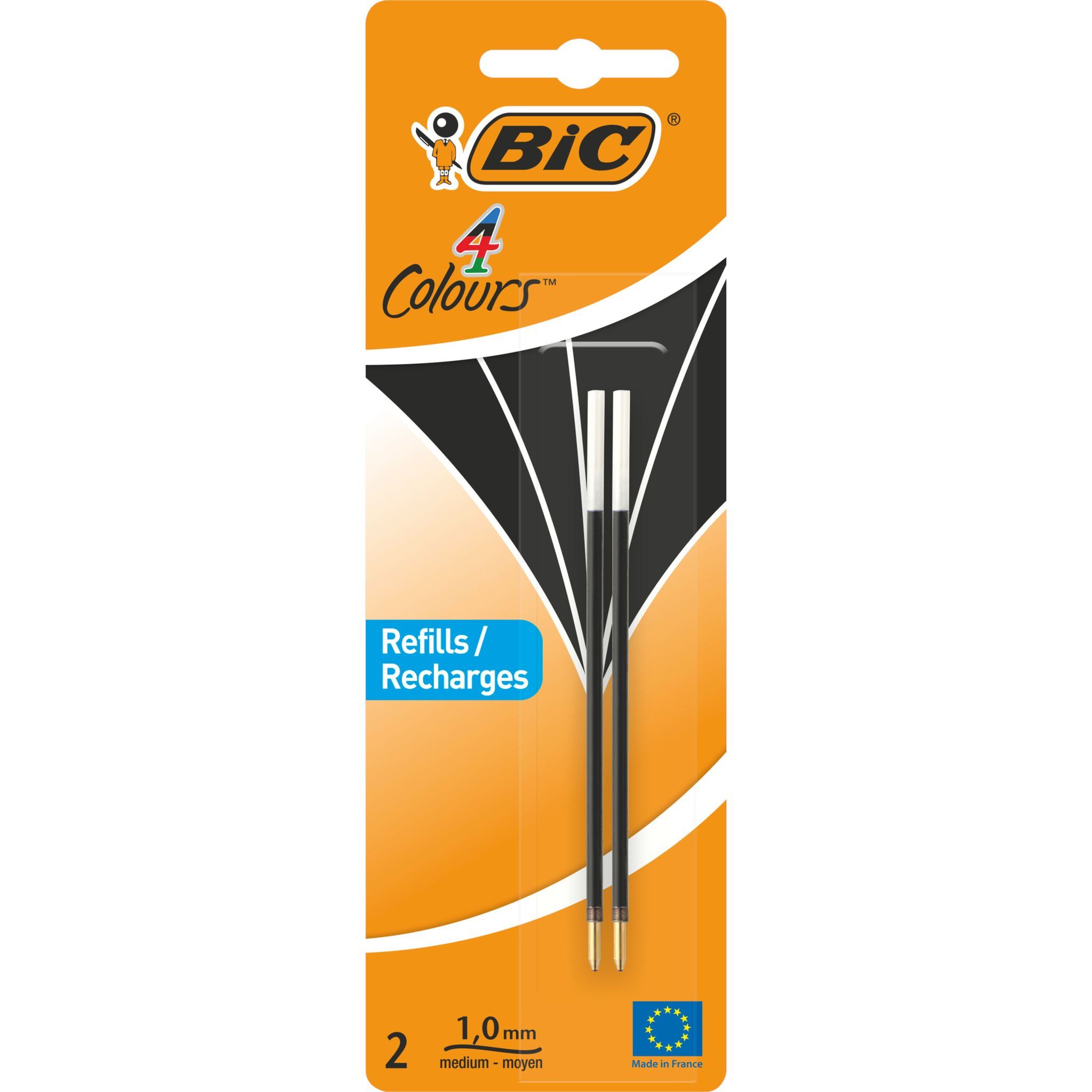 BIC Kugelschreibermine Bic Kugelschreibermine 4Colours 0,4mm schwarz Blister 2St