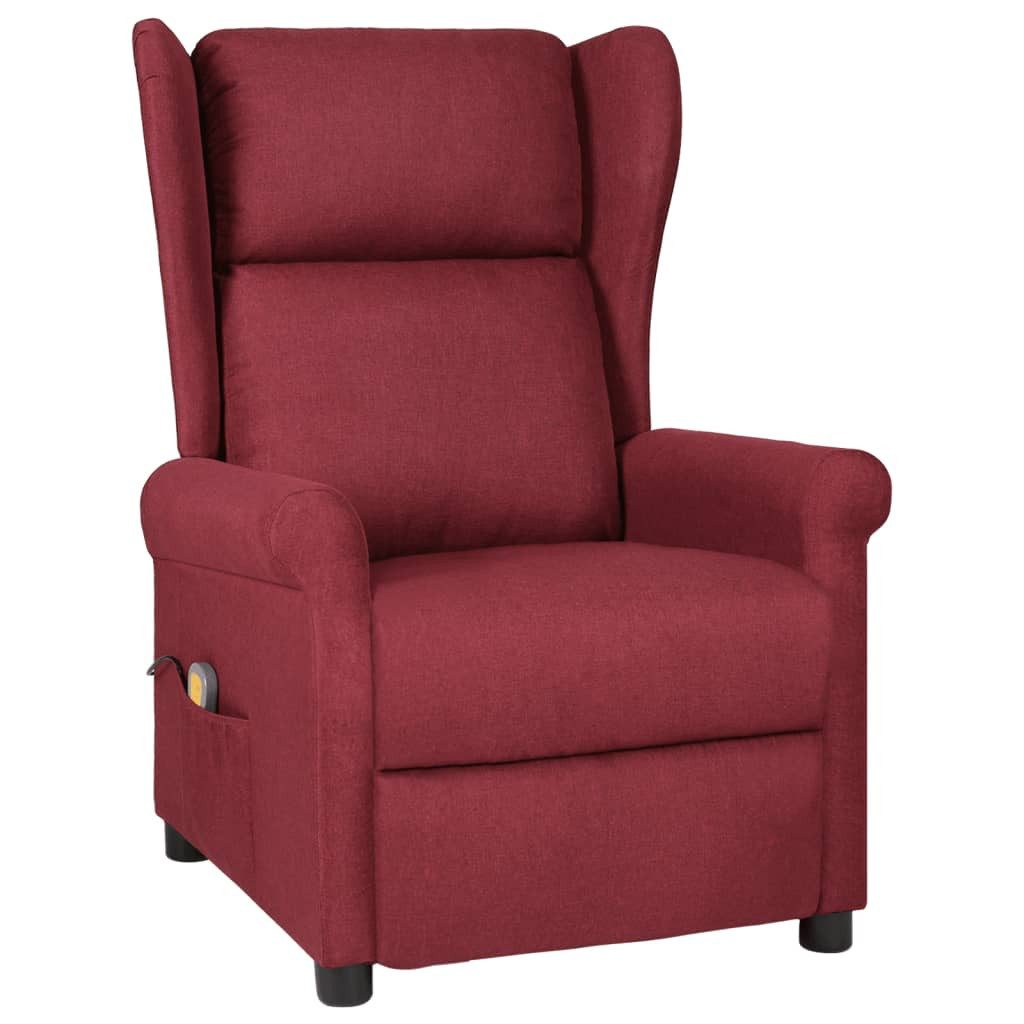 vidaXL Massagesessel Massagesessel Weinrot Stoff (1-St)