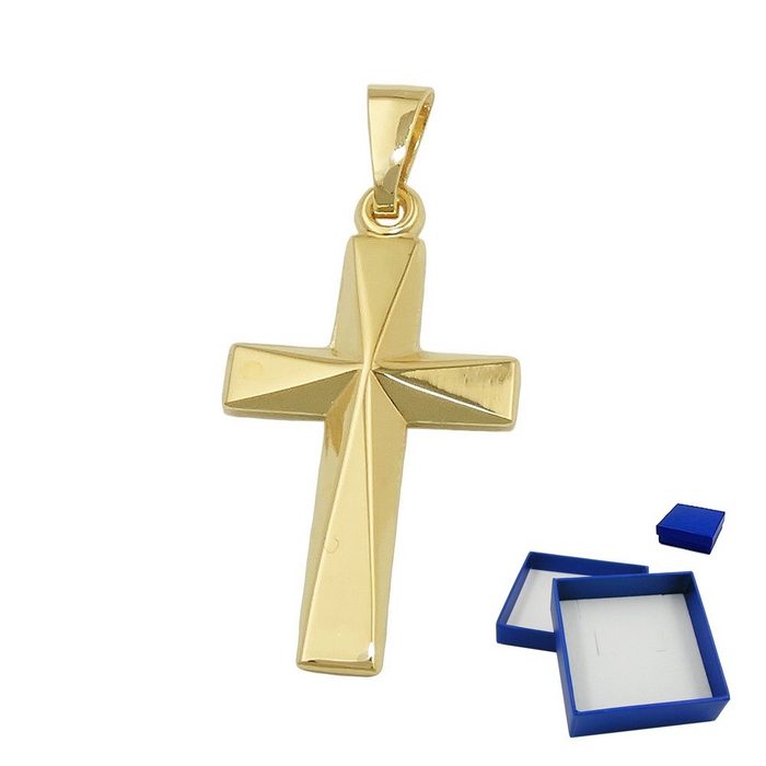 Erario D'Or Kreuzanhänger Anhänger Kreuz glänzend 9Kt GOLD