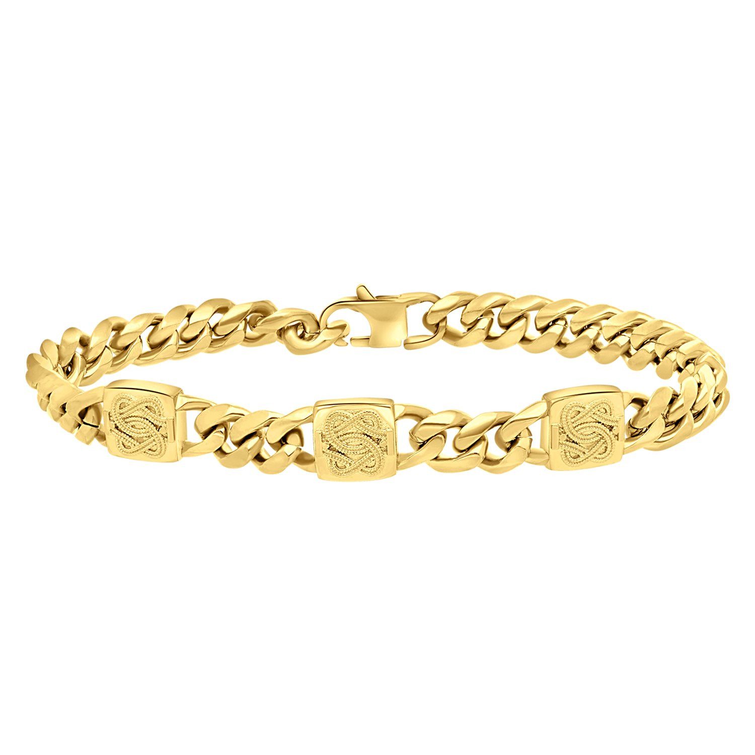 LUCARDI Gliederarmband Armband - Stahl - Gold - Herren
