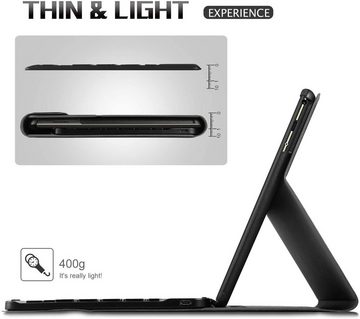 IVSO »Tablet-Hülle für TAB M10 Blue case+backlight keyboard« Tablet-Tastatur (Bluetooth Keyboard Hülle Tastatur Schutzhülle Case)