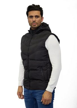 Denim House Steppweste Sportlicher Bodywarmer mit abnehmbarer Kapuze und feinen Details