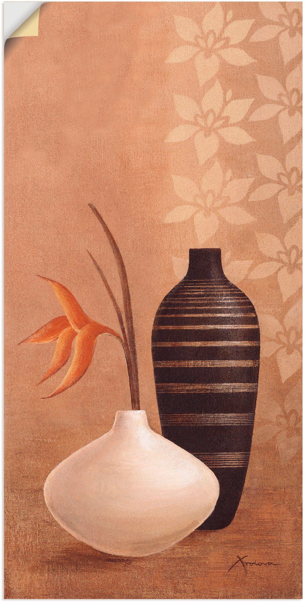 Wandaufkleber Vasen Leinwandbild, Wandbild (1 & Größen Artland Töpfe verschied. Vasen, St), Bauschige als in Poster,