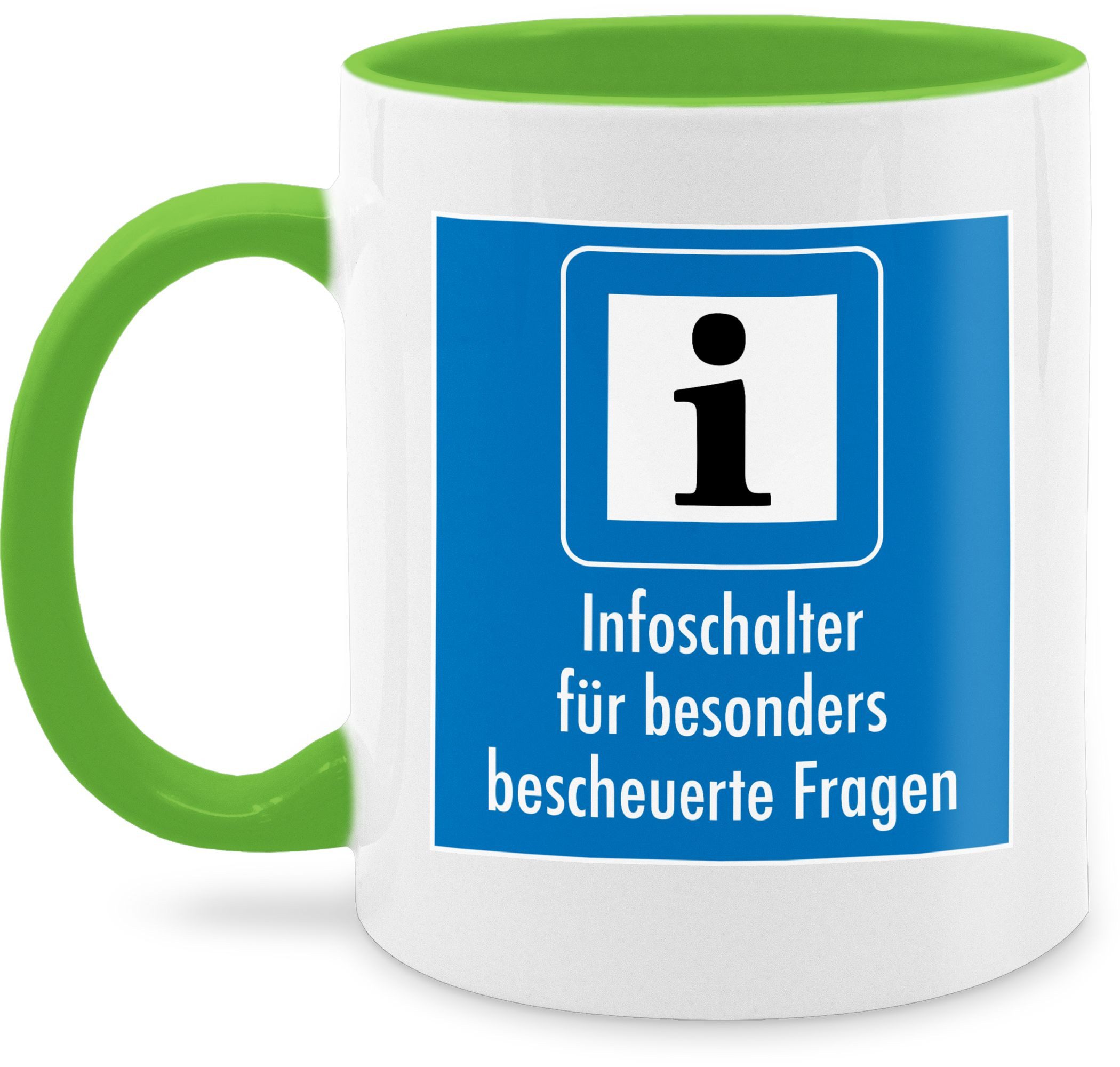 Shirtracer Tasse Infoschalter für besonders bescheuerte Fragen, Infoschalter für dumme, Keramik, Kollegen - Tassen
