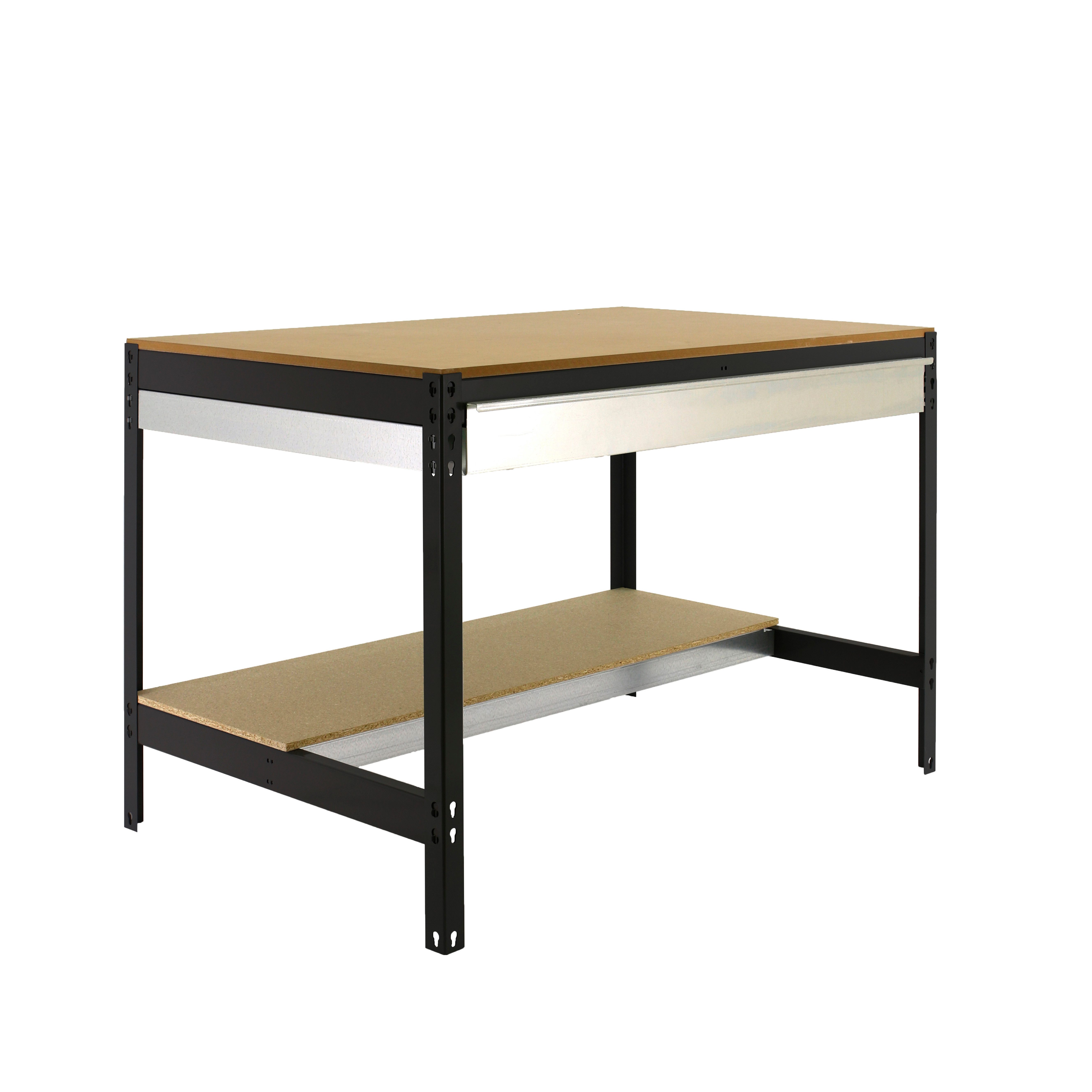 PROREGAL® Werkbank BUFFALO mit Schubfach, HxBxT 84x90x61cm, Traglast 600kg, Anthrazit
