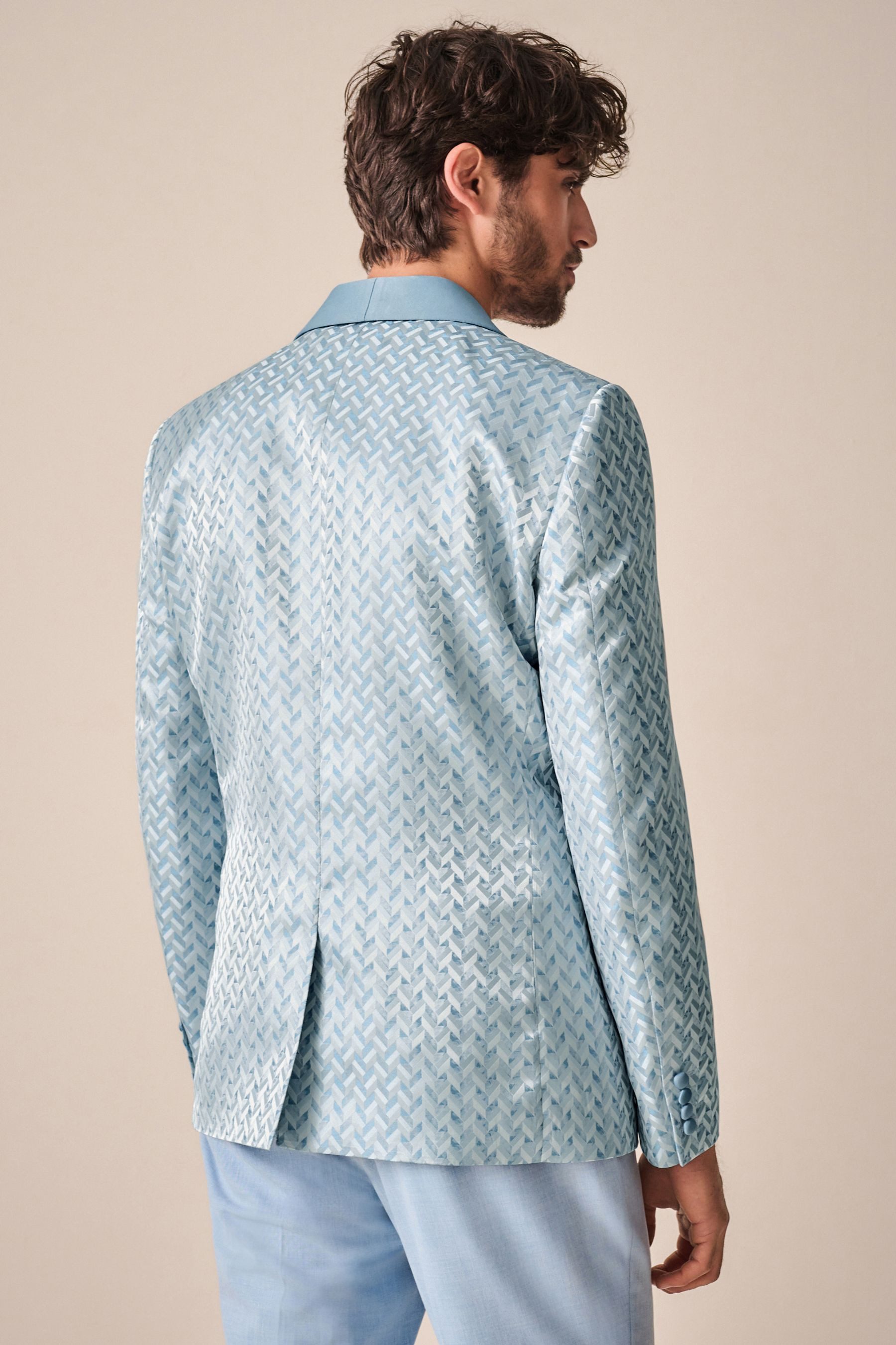 Next Sakko Slim-Fit-Jacquard-Sakko aus Satin (1-tlg) günstig online kaufen