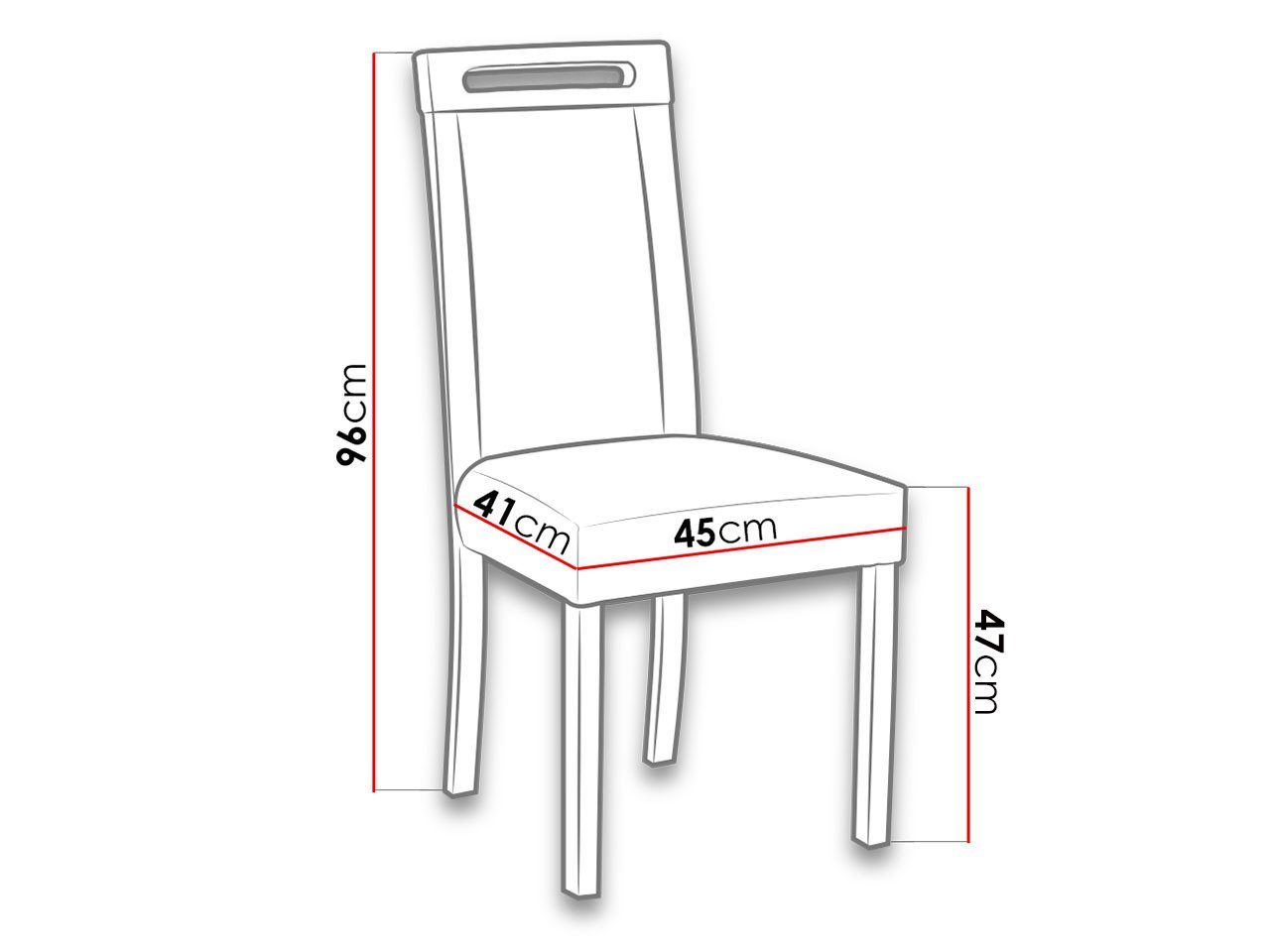 MIRJAN24 Stuhl Buchenholz, 45x41x96 Stück), (1 cm V Roma aus