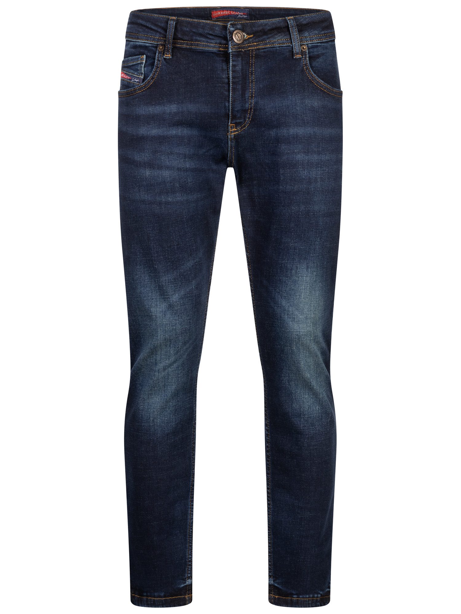 Straight-Jeans Jeans Herren Dunkelblau Stonewashed LL-4022