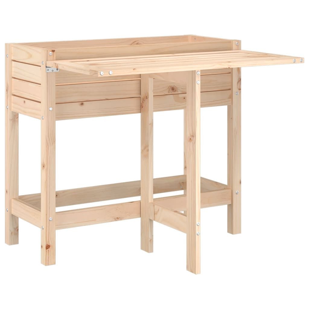 vidaXL Blumentopf Pflanzkübel mit Klapptisch Massivholz Kiefer (1 St)