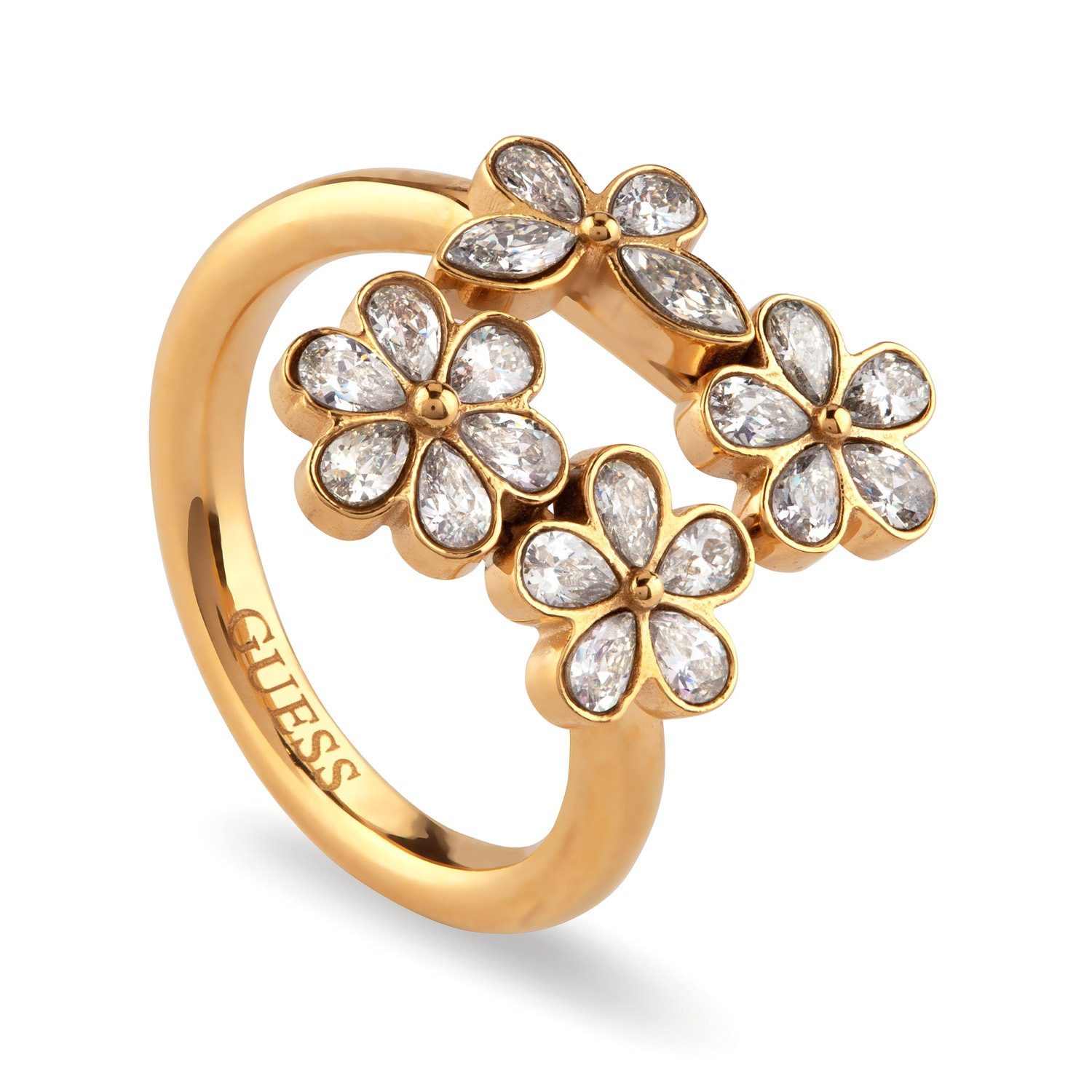 Guess Fingerring Lily Multi Flowers Goldfarben günstig online kaufen
