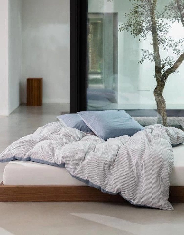 Marc O'Polo Home Bettwäsche Skei Blue 155 x 220 cm, 45 % recycelter Baumwolle, 40 % Baumwolle und 15 % recyceltem Polyester, 2 teilig