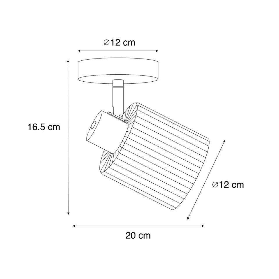 Qazqa LED Aufbaustrahler Laura, ohne Leuchtmittel, E27, Gold, Art Deco, Glas, 1-flammig