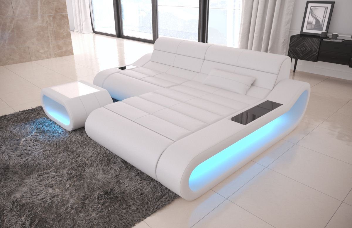 Sofa Dreams Ecksofa »Concept - L Form Ledersofa«, Couch, mit LED,  Designersofa mit ergonomischer Rückenlehne