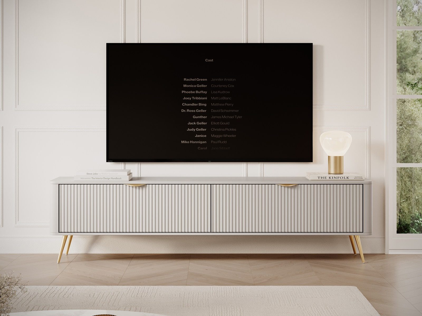 Compleo TV-Schrank BELLO zweitürig, Modern Wohnzimmer, gerifflete Front günstig online kaufen