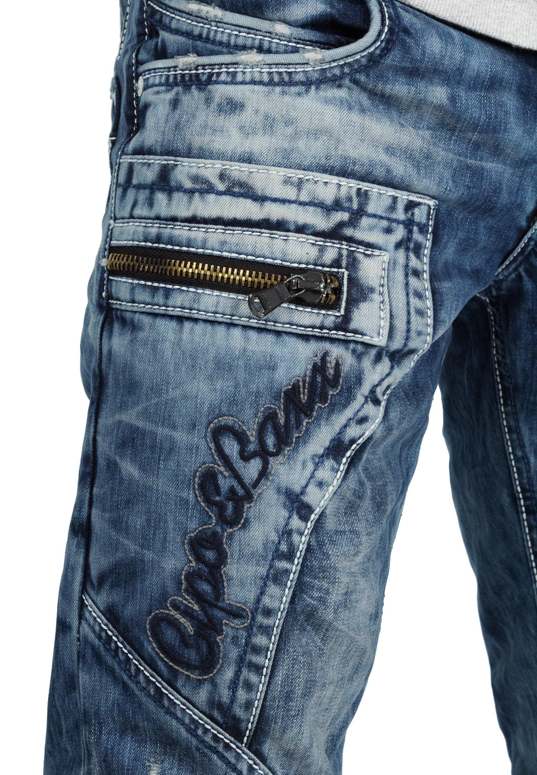 Regular-fit-Jeans Herren Regular Fit Hose Stonewashed BA-C1178