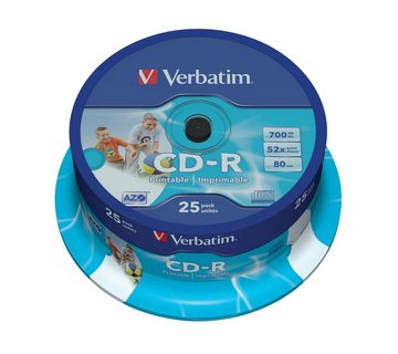 Verbatim CD-Rohling CD-R 700MB 25er Spindel 52x bedruckbar