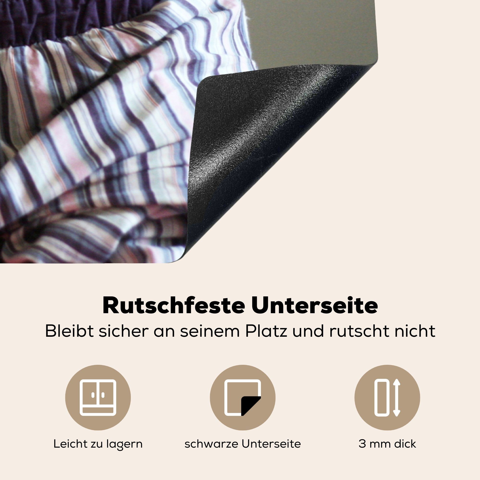 cm, Toilette, - Hose tlg), Schutz 81x52 küche, MuchoWow die Induktionskochfeld - Ceranfeldabdeckung für (1 Katze Vinyl, Herdblende-/Abdeckplatte