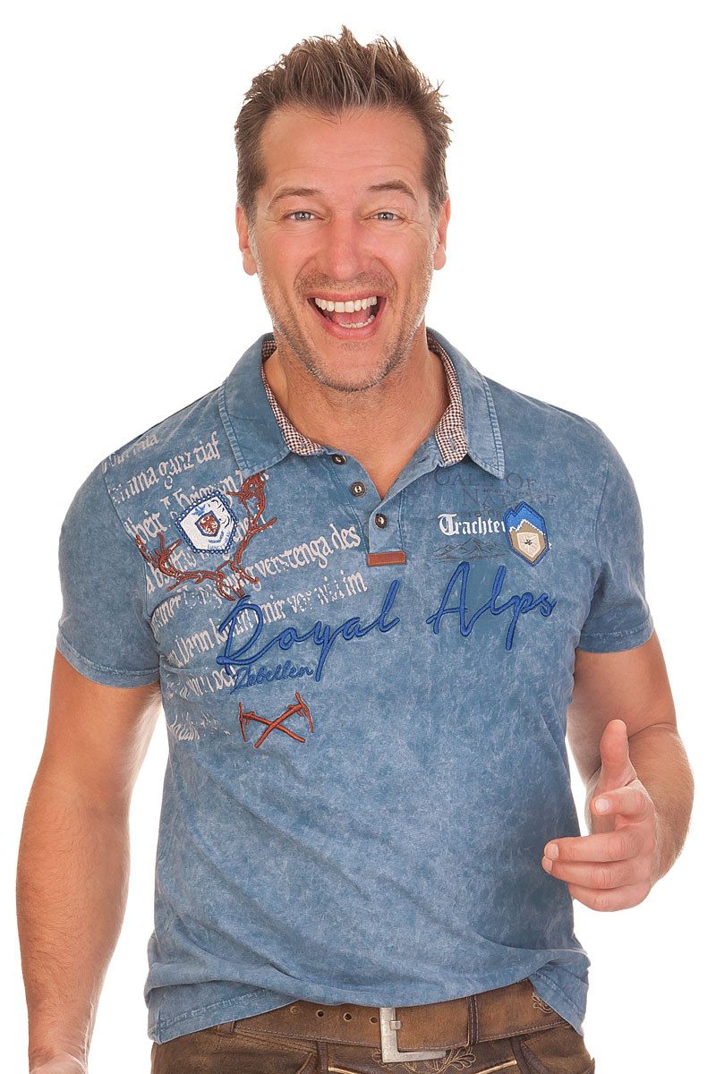 Trachtenshirt Trachtenshirt Herren - DIRK - blau