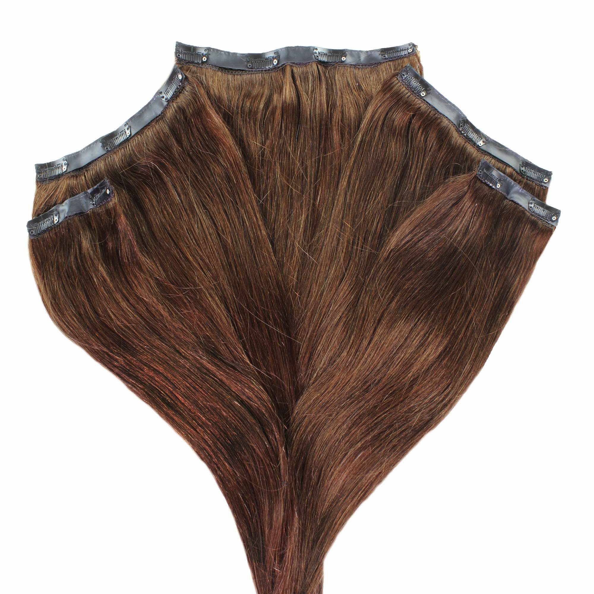 hair2heart EchthaarExtension Volumen Clip Extensions 6/3 Dunkelblond