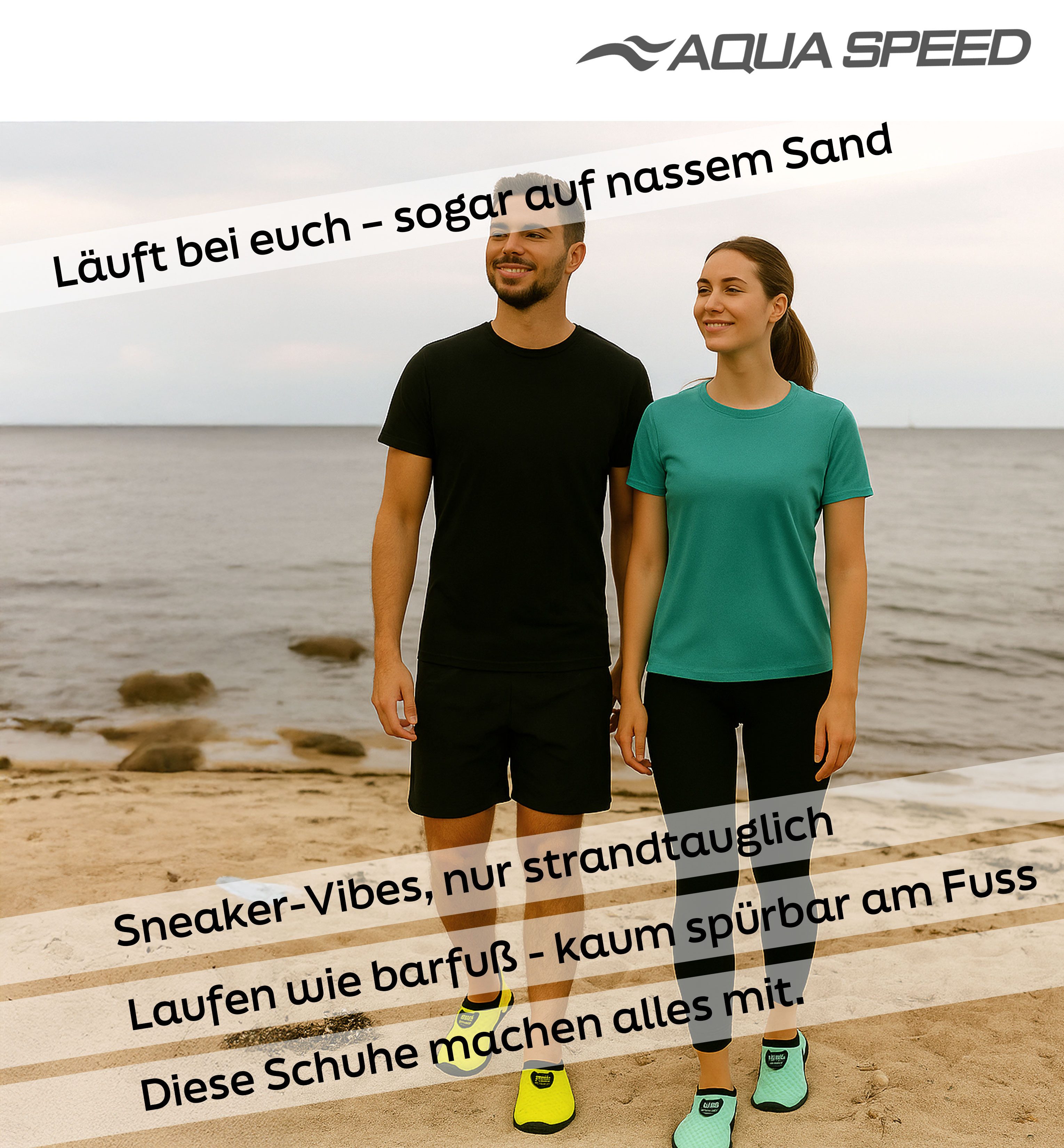 Aqua Speed 30 Aqua Shoe robuste Schwimmschuhe mit Anti-Rutsch-Sohle für Action Wasserschuh (Multifunktionale Aqua Schuhe – für Pool, Reise & Freizeit) Leicht & schnelltrocknend – Handtuch inklusive für Urlaub