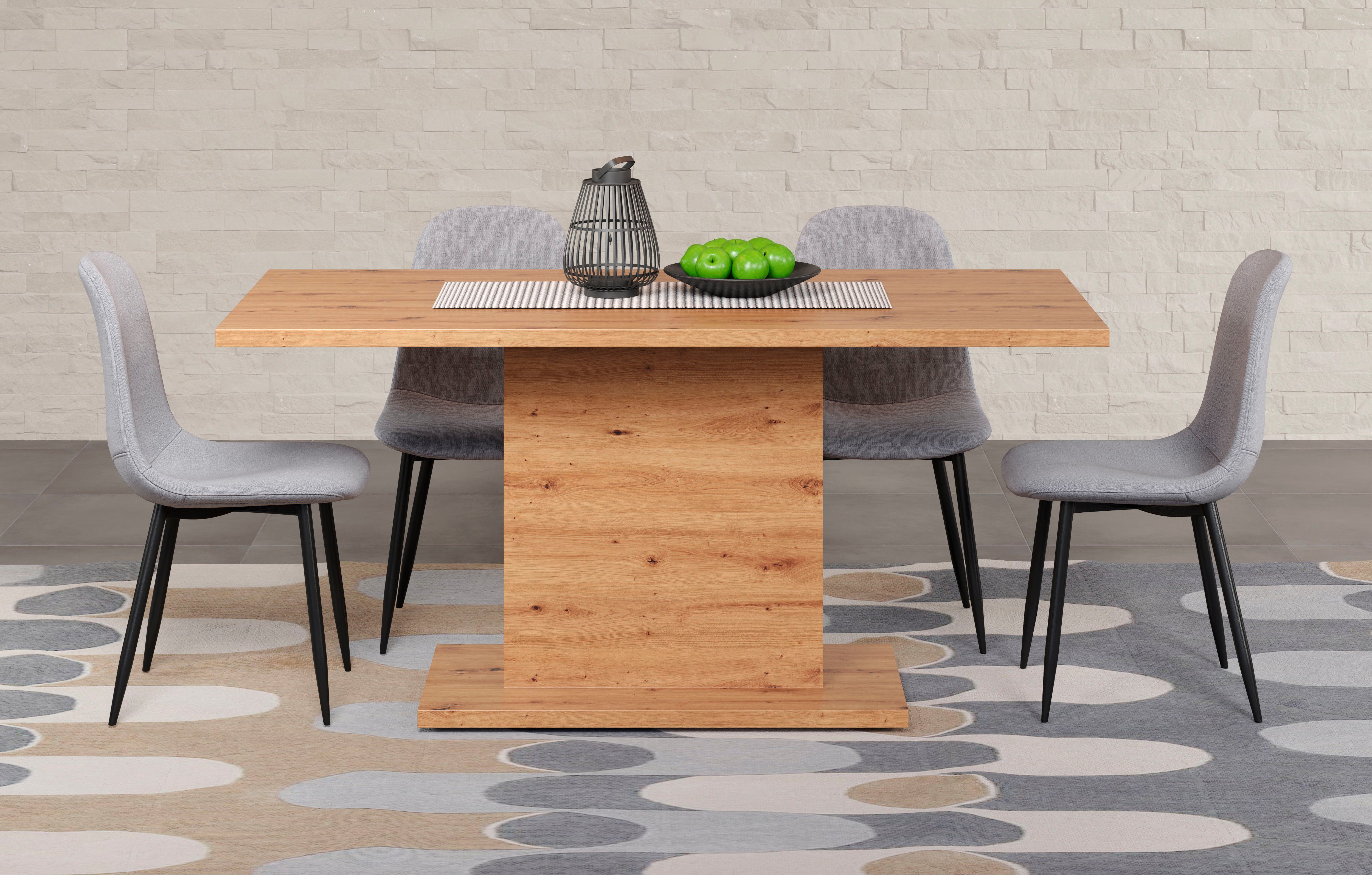 Home affaire Esstisch Ambres, Säulen-Esstisch - (B/T/H) 160/80/76 cm