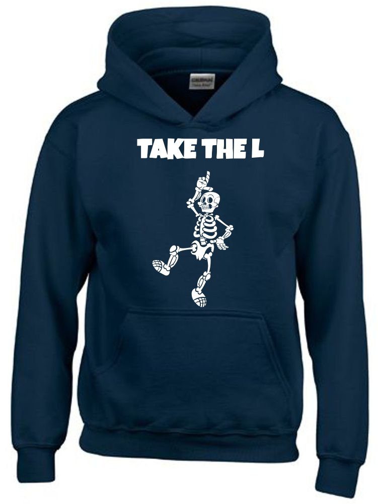 coole-fun-t-shirts Hoodie TAKE THE L Skelett Hoodie Kinder Gr. 128 140 152 164