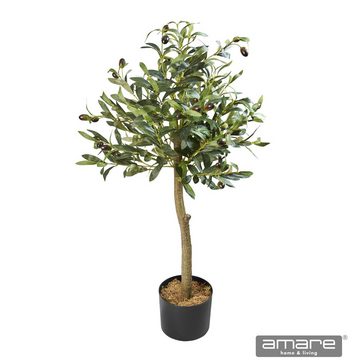 Kunstbaum Dekopflanze Kunstpflanze Olivenbaum 90 cm Olivenbaum, Amare home, Höhe 90 cm