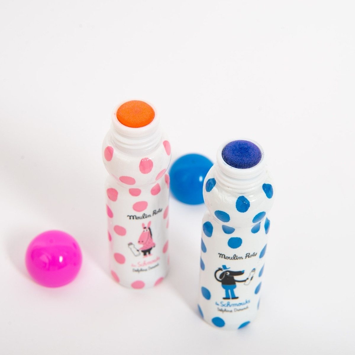 Moulin Roty Kreativset 8 Stempel Marker Malset für kreative Kinder zum Gestalten mit Lernwert, Malset