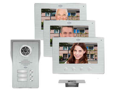 Elro Video-Türsprechanlage (Innenbereich, Außenbereich, Klingelanlage 3 Familienhaus, Kamera Tür-Klingel Video-Sprechanlage)