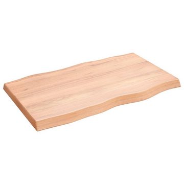 furnicato Tischplatte 100x60x(2-6) cm Massivholz Behandelt Baumkante (1 St)