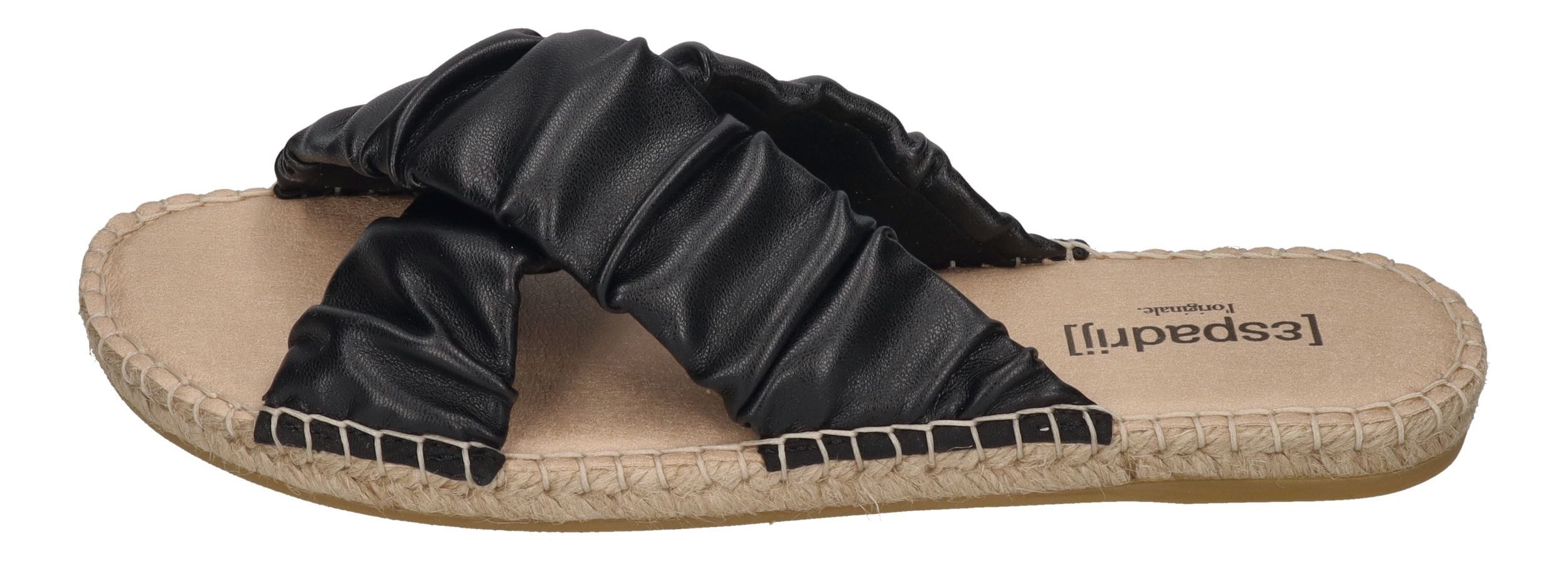 espadrij l´originale CROISETTE RUFFLE Pantolette Noir