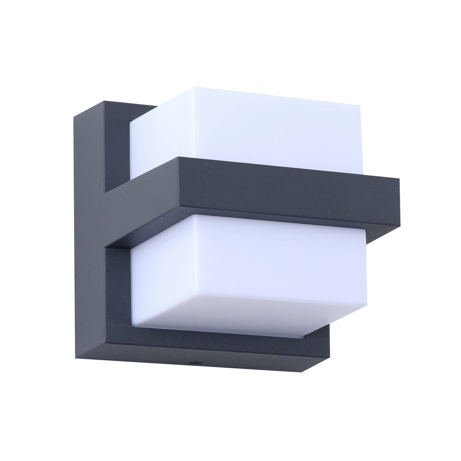 Lindby Außen-Wandleuchte Fyra, LED, Metall, Alu Farbwechsel RGB + weiß IP54, LED 8,4 W gesamt, Farbwechsel RGB + weiß