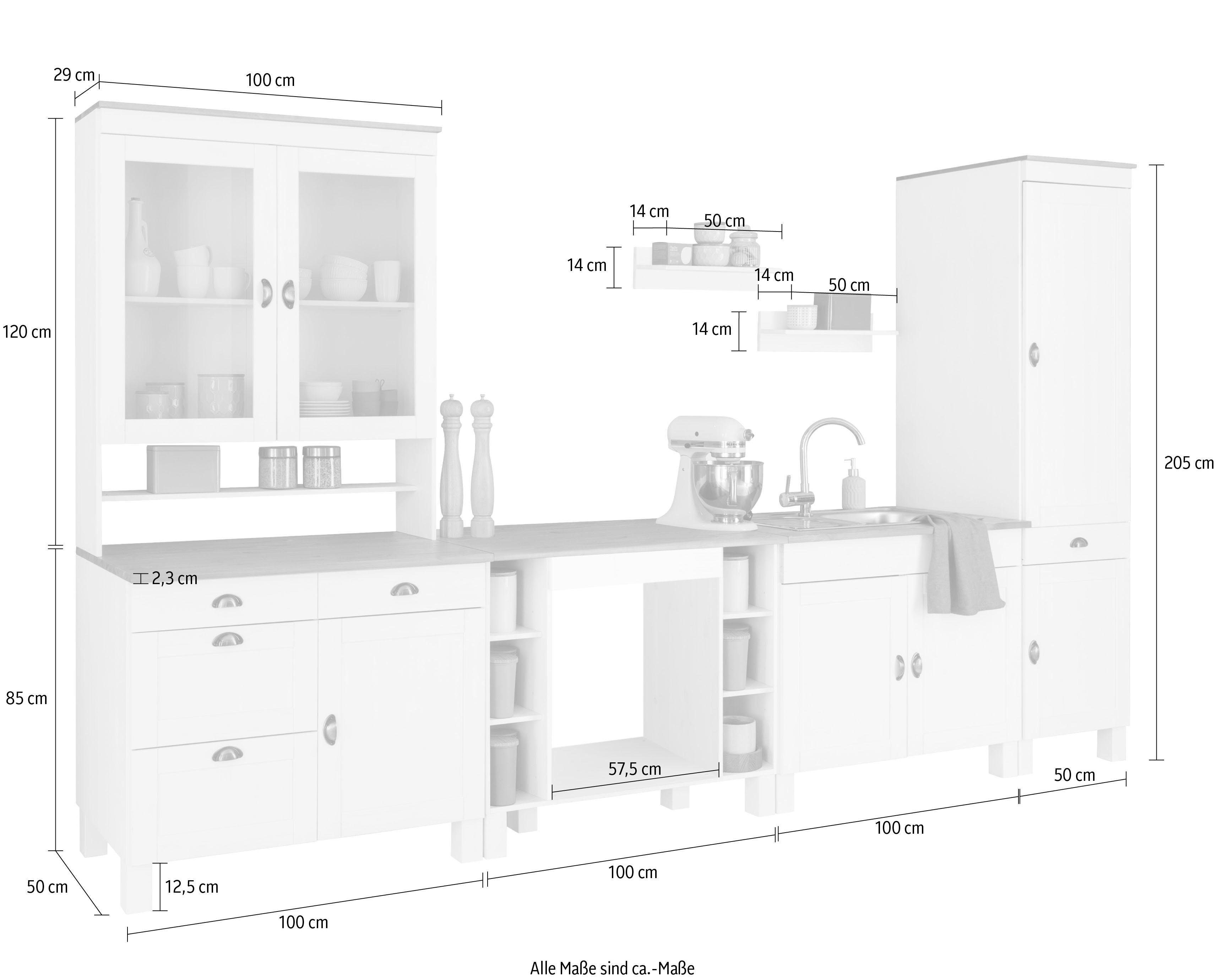 Home affaire Küchenzeile Oslo, Breite 350 cm, in 2 Tiefen, ohne E-Geräte