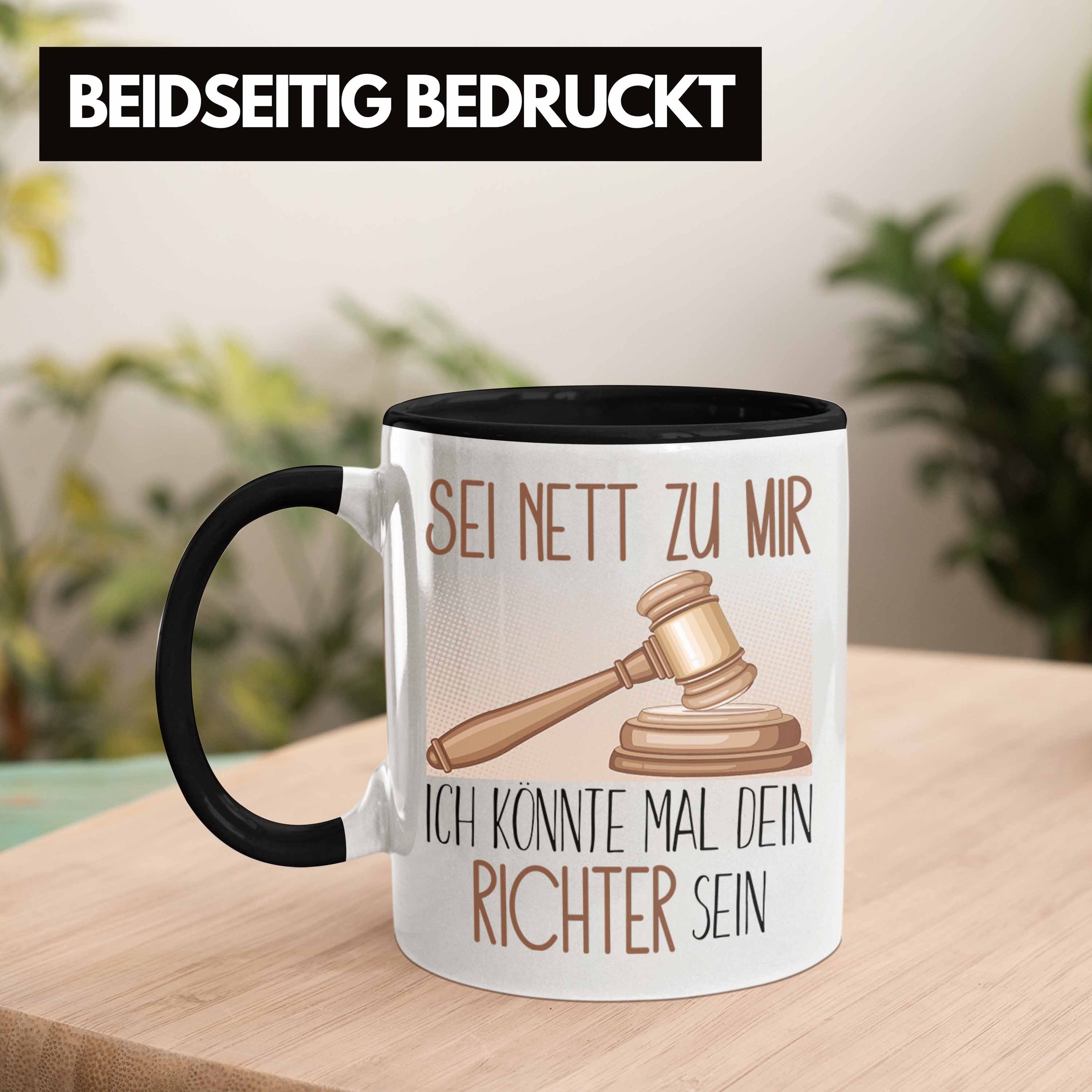 Trendation Tasse Angehender Richter Spr Jura Tasse Geschenk Schwarz Geschenkidee Studium Jurist