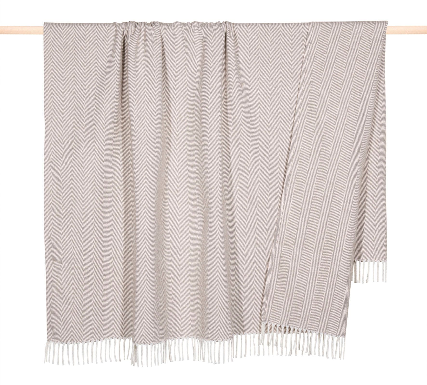 Wohndecke FINE EDGE, PAD, Made in Europe, Wendefunktion, Zickzack Design, mit Fransen, 150x200