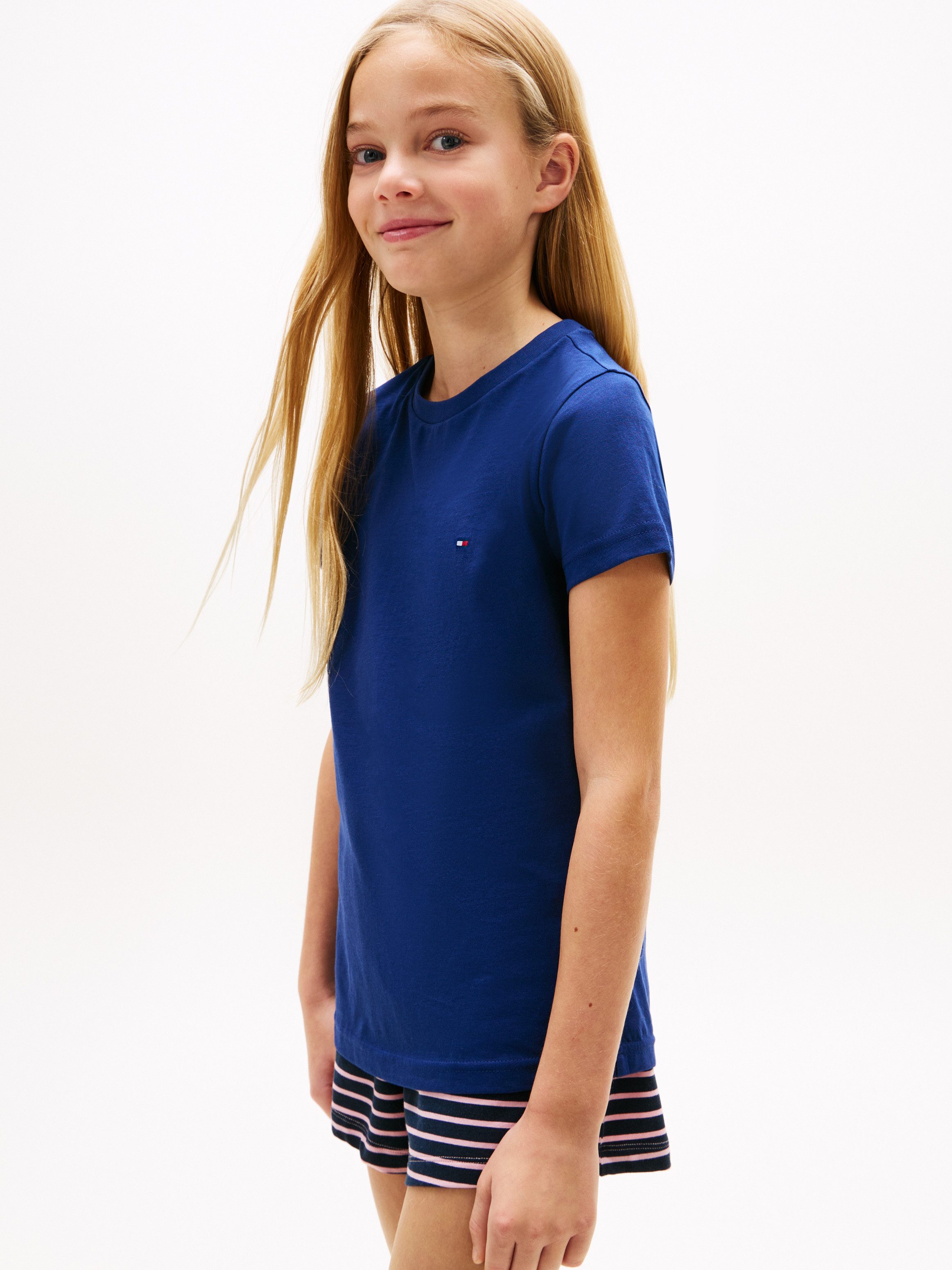 Tommy Hilfiger Underwear T-Shirt 2P CN TEE mit Stickerei und Rundhals im 2er-Pack (Packung, 2-tlg., 2er-Pack) unifarben, casual, regular fit, Baumwolle, Rundhals